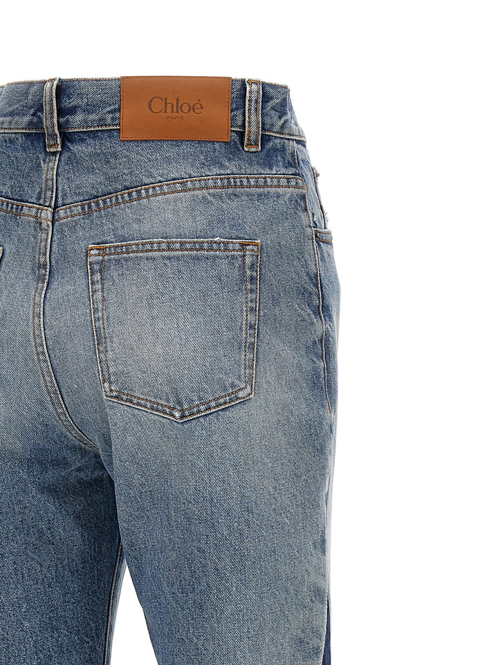 Chloé Blue Cotton Flared Jeans