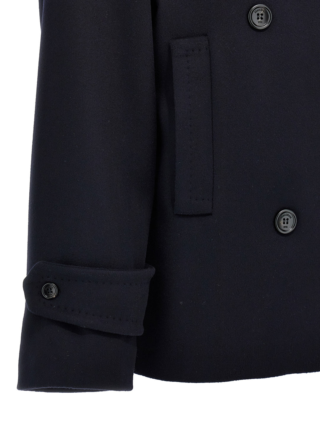 Max Mara Blue Virgin Wool Coat