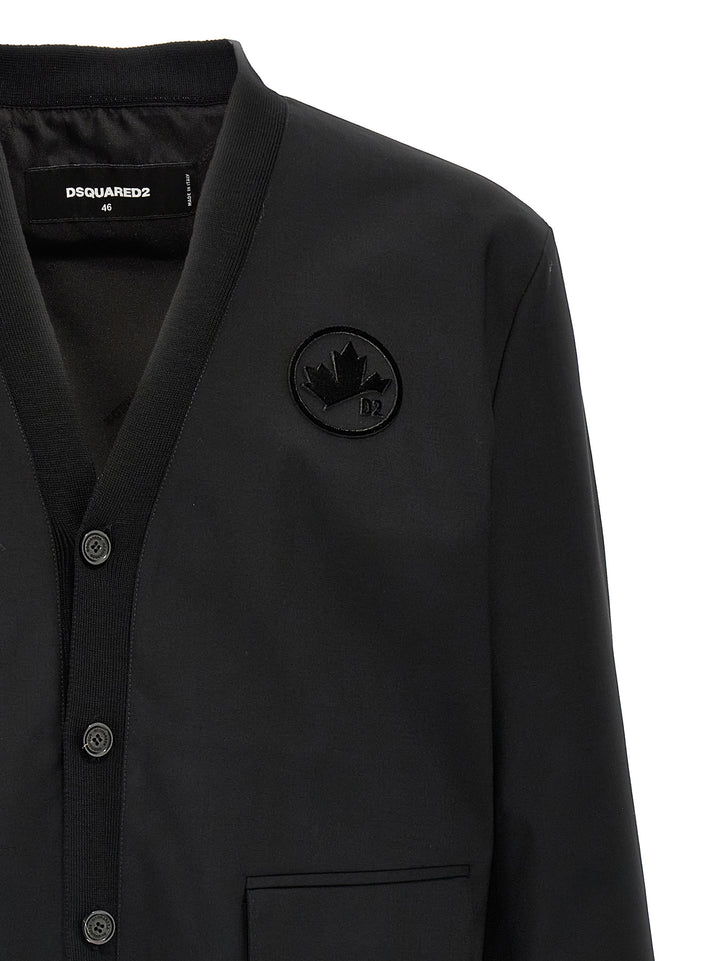Dsquared² Black Wool Cardigan
