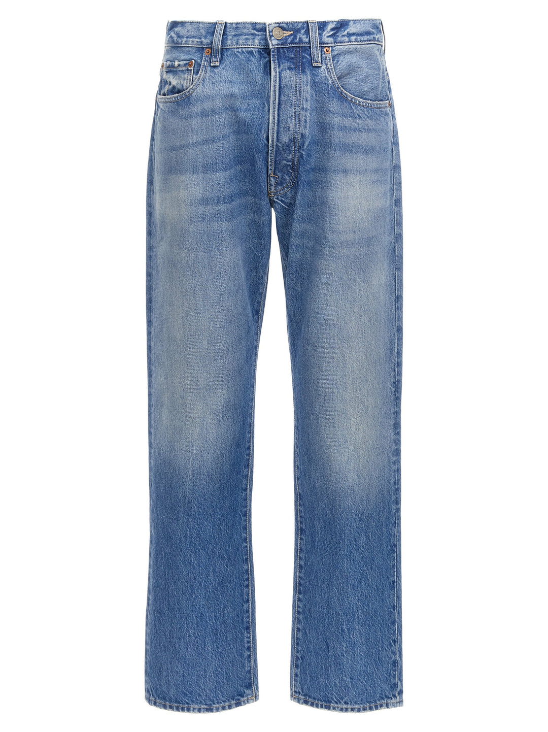 Valentino Garavani Blue Cotton Straight-Leg Jeans