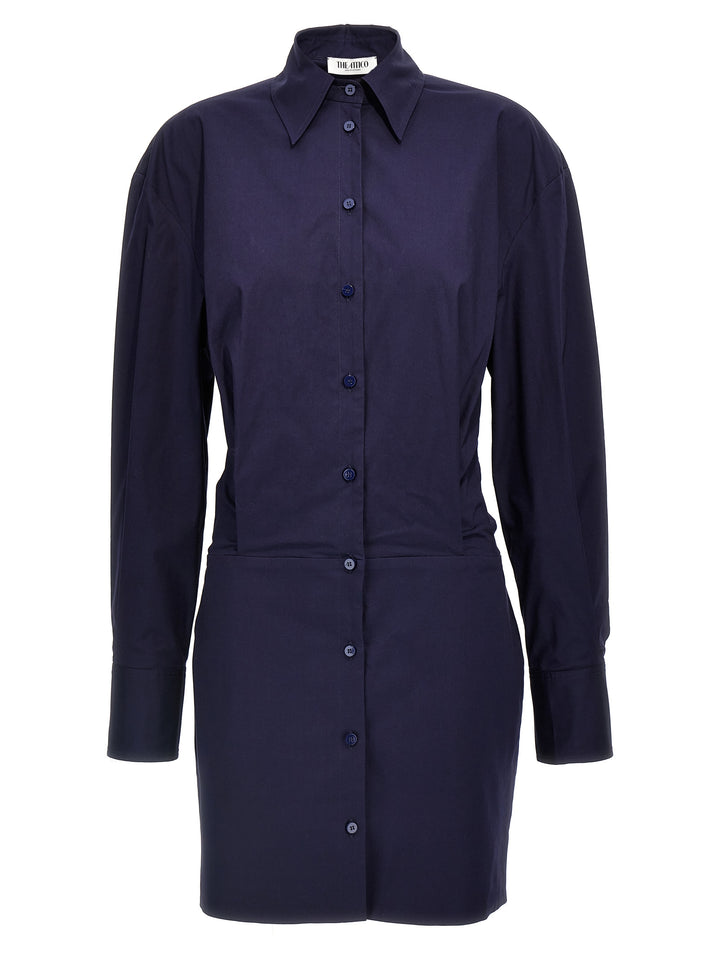 The Attico Blue Cotton Short Dress