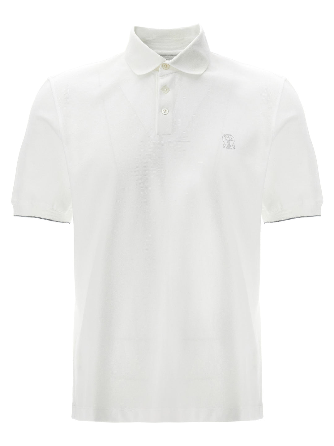 Brunello Cucinelli White Cotton Polo Shirt