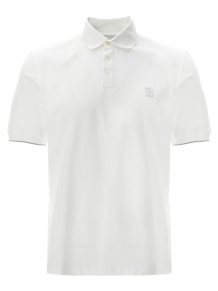 Brunello Cucinelli White Cotton Polo Shirt