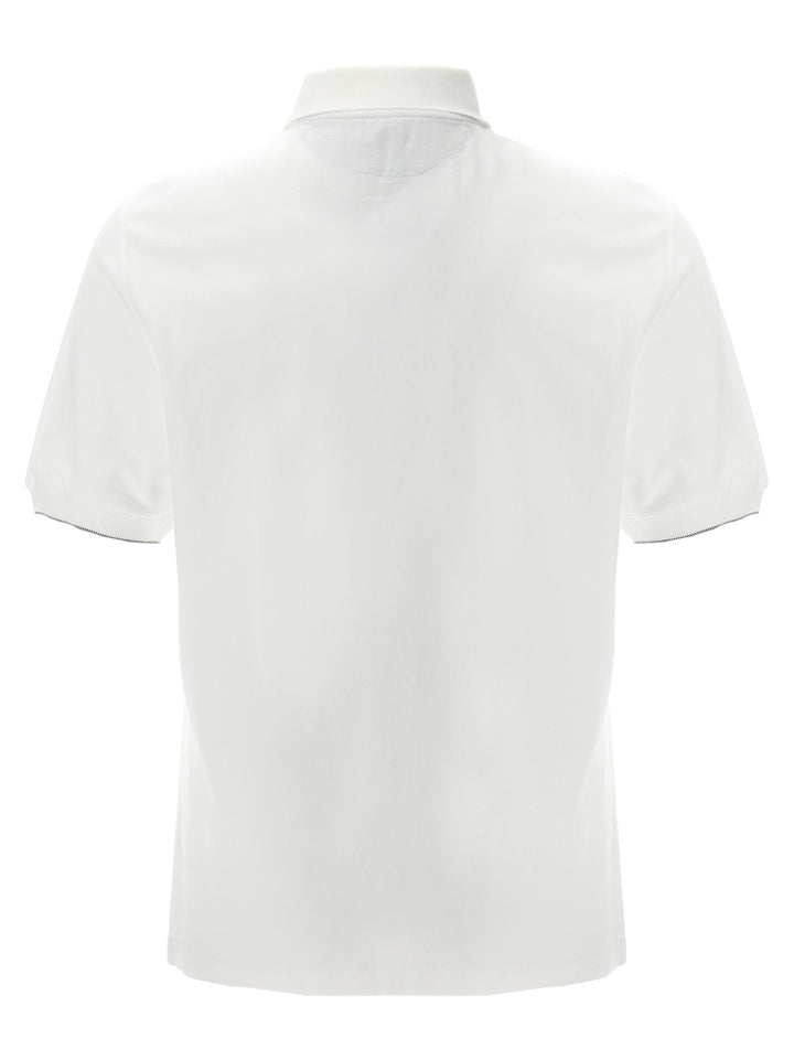 Brunello Cucinelli White Cotton Polo Shirt