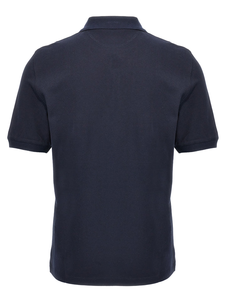 Brunello Cucinelli Blue Cotton Polo Shirt