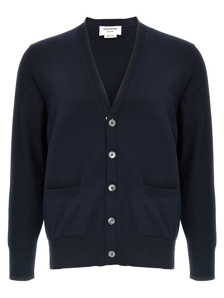 Thom Browne Blue Cotton Cardigan
