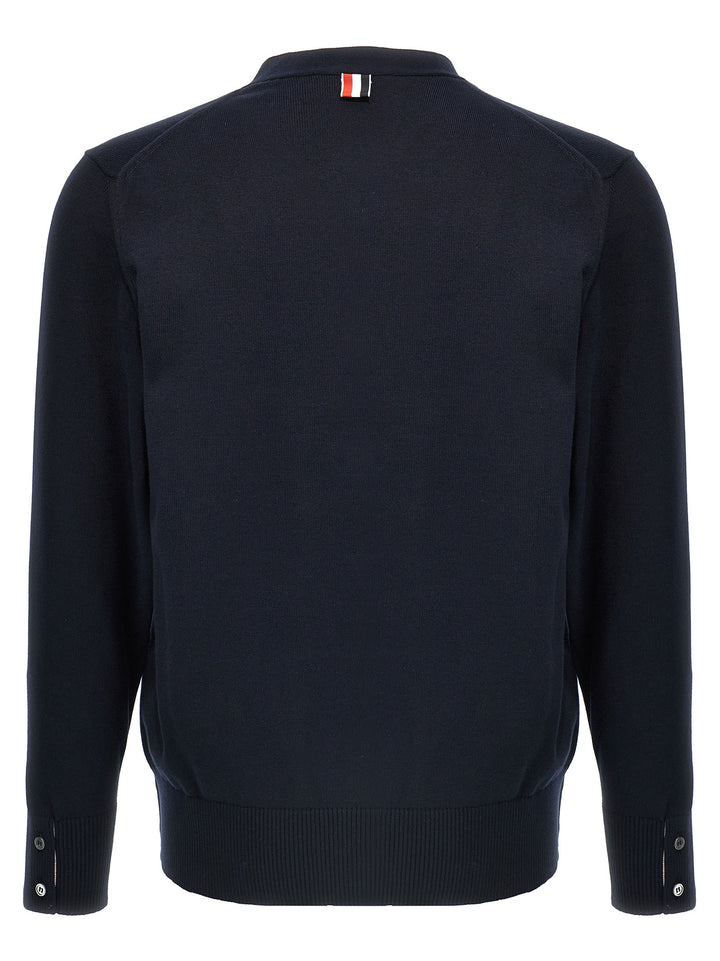 Thom Browne Blue Cotton Cardigan