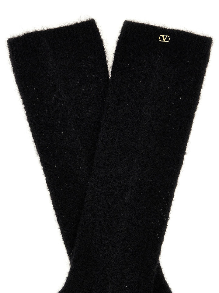 Valentino Garavani Black Wool Socks