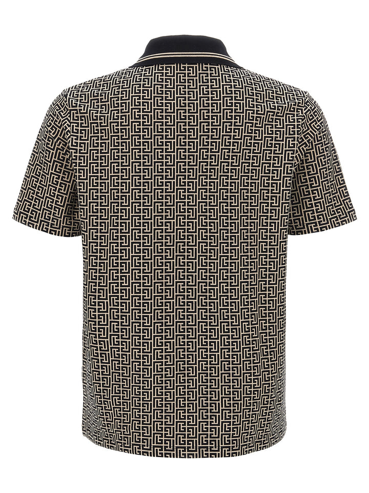 Balmain Bicolor Cotton Polo Shirt