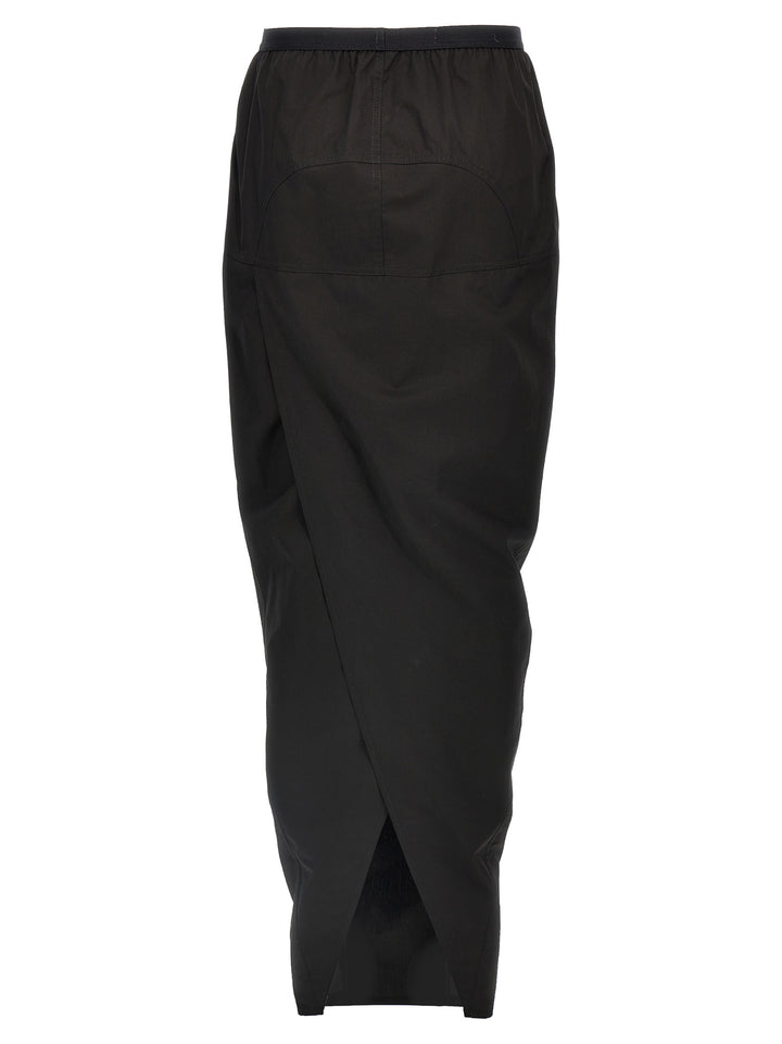 Rick Owens Black Cotton Mini Skirt