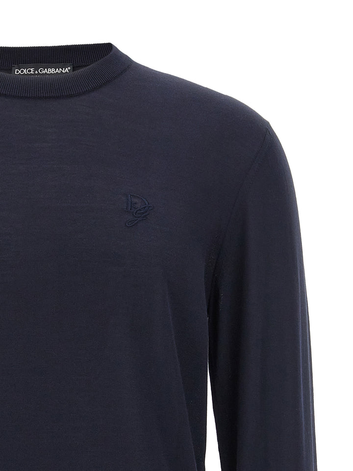 Dolce &amp; Gabbana Blue Silk Cardigan