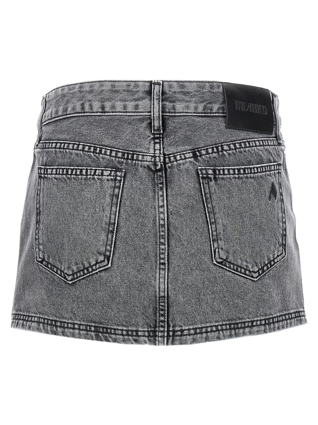 The Attico Gray Cotton Long Skirt
