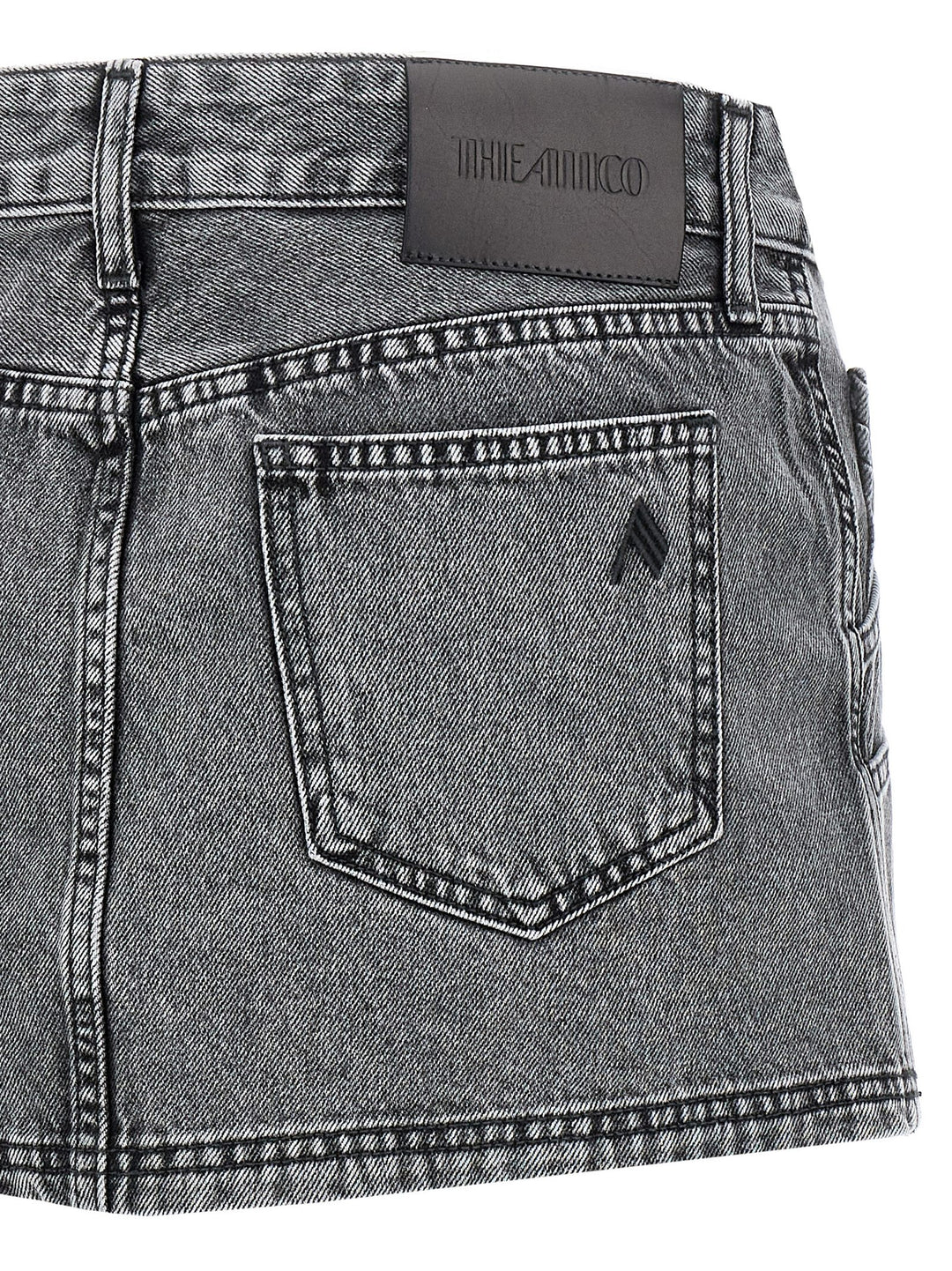 The Attico Gray Cotton Long Skirt