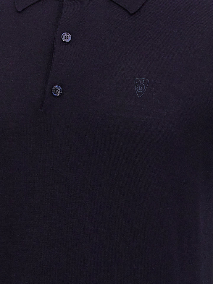 Burberry Blue Wool Polo Shirt