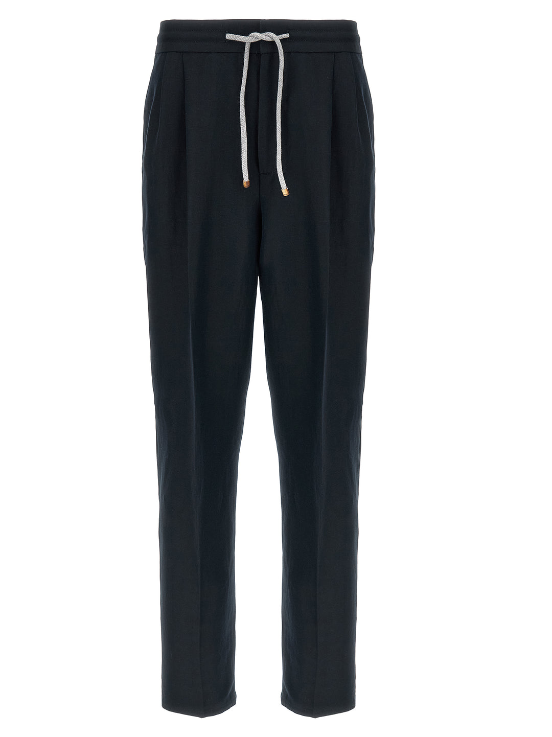 Brunello Cucinelli Blue Linen Casual Pants