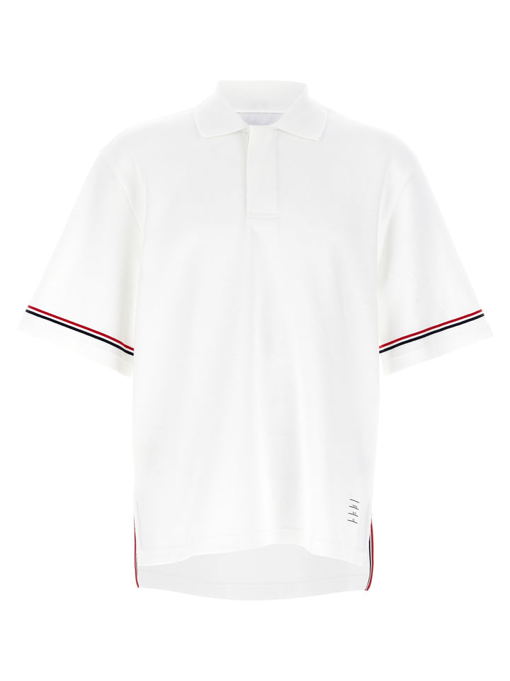 Thom Browne White Cotton Polo Shirt