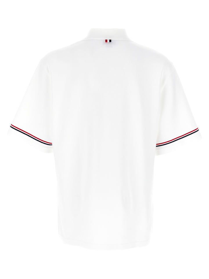 Thom Browne White Cotton Polo Shirt