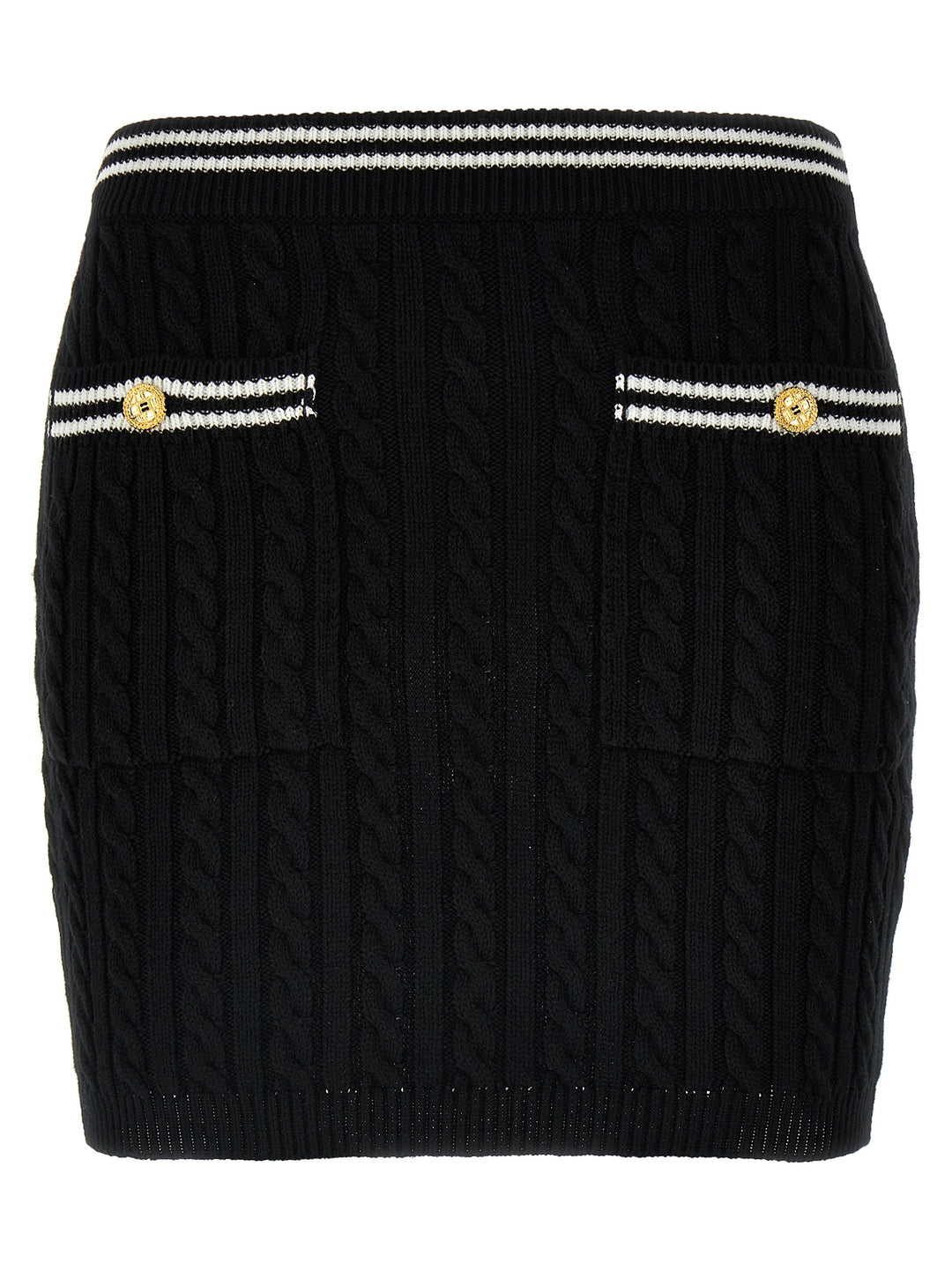 Alessandra Rich Bicolor Cotton Long Skirt