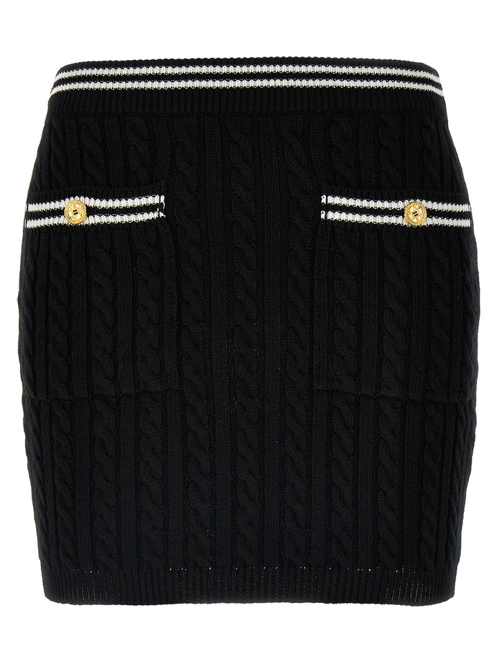 Alessandra Rich Bicolor Cotton Long Skirt