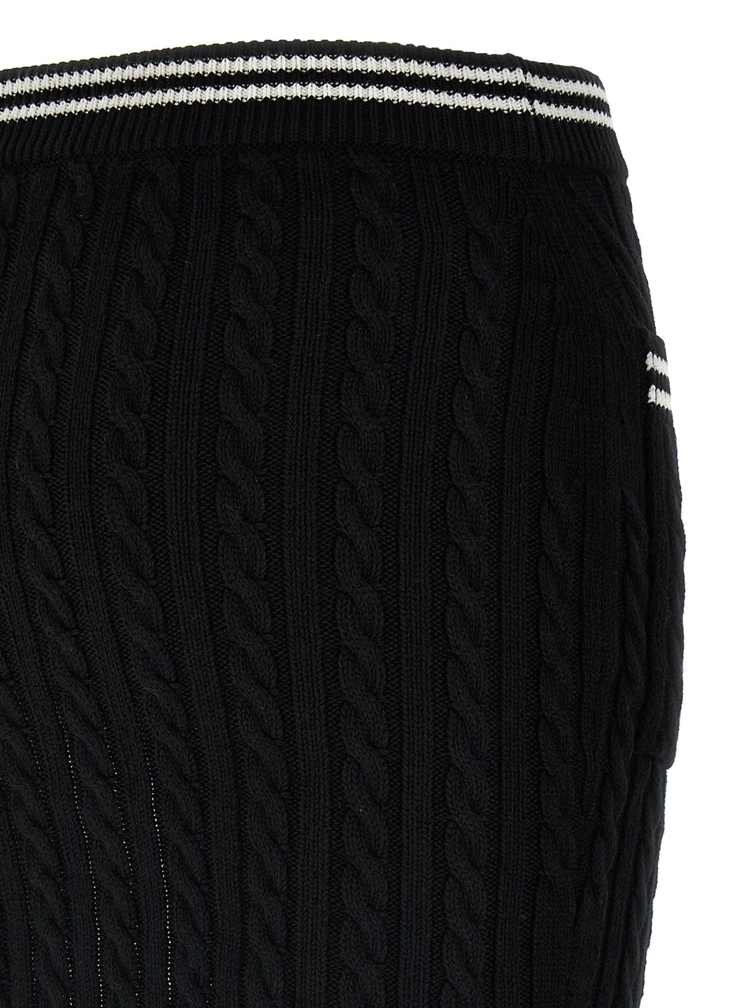 Alessandra Rich Bicolor Cotton Long Skirt