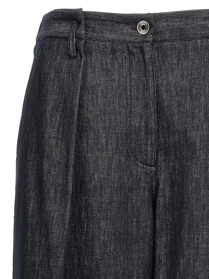 Brunello Cucinelli Blue Cotton Casual Pants
