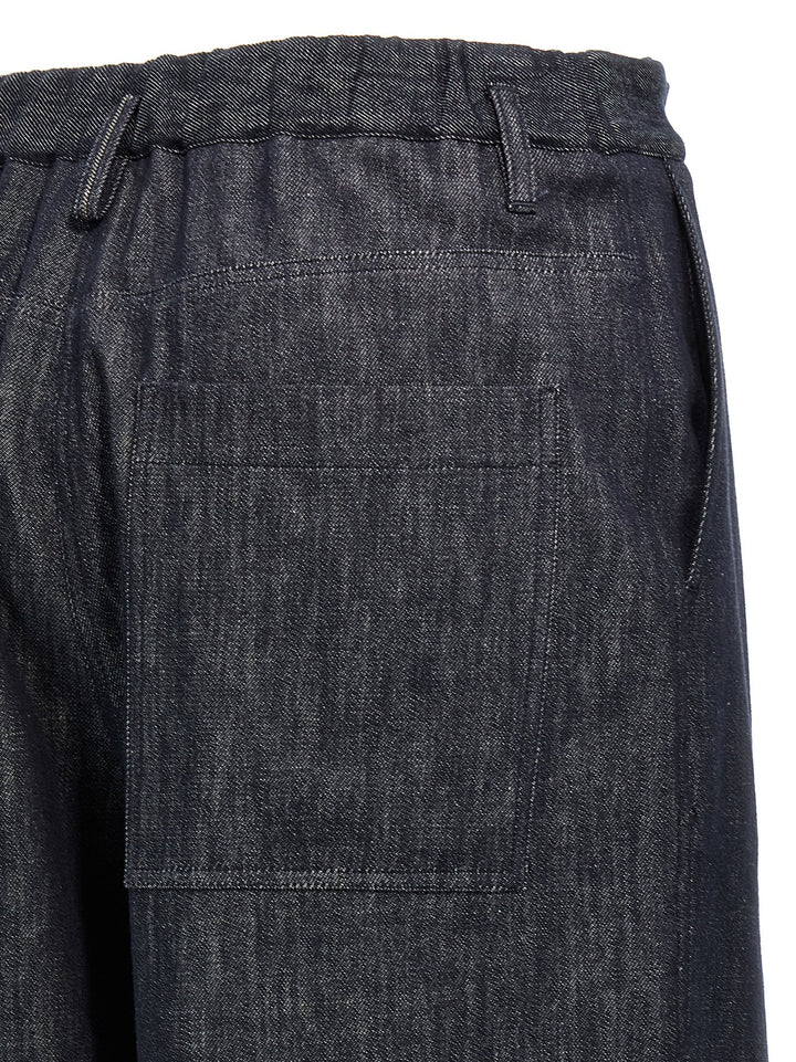 Brunello Cucinelli Blue Cotton Casual Pants