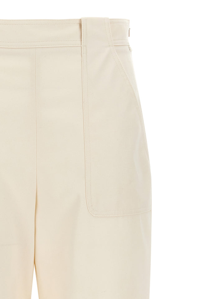 Max Mara White Cotton Casual Pants