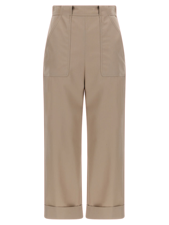 Max Mara Beige Cotton Casual Pants