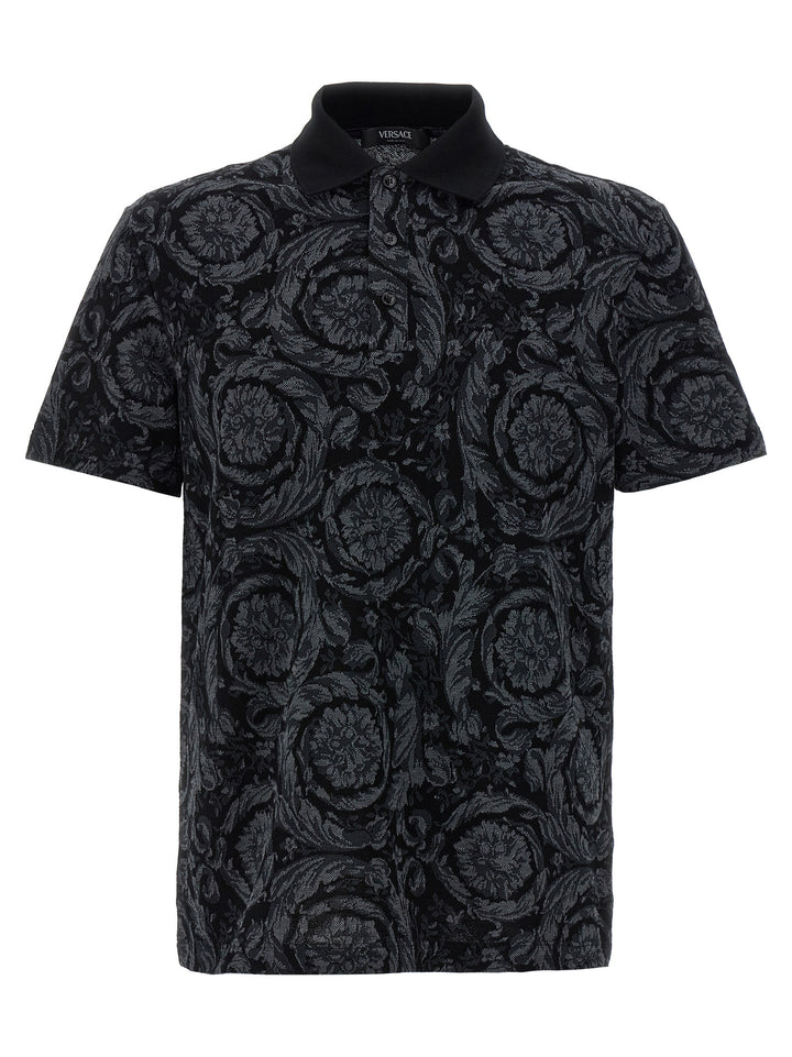 Versace Gray Cotton Polo Shirt