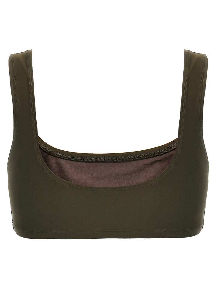 The Andamane Brown Polyamide Tank Tops
