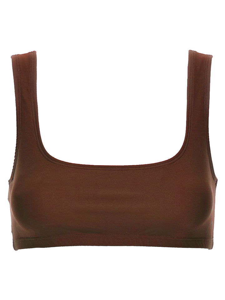 The Andamane Brown Polyamide Tank Tops