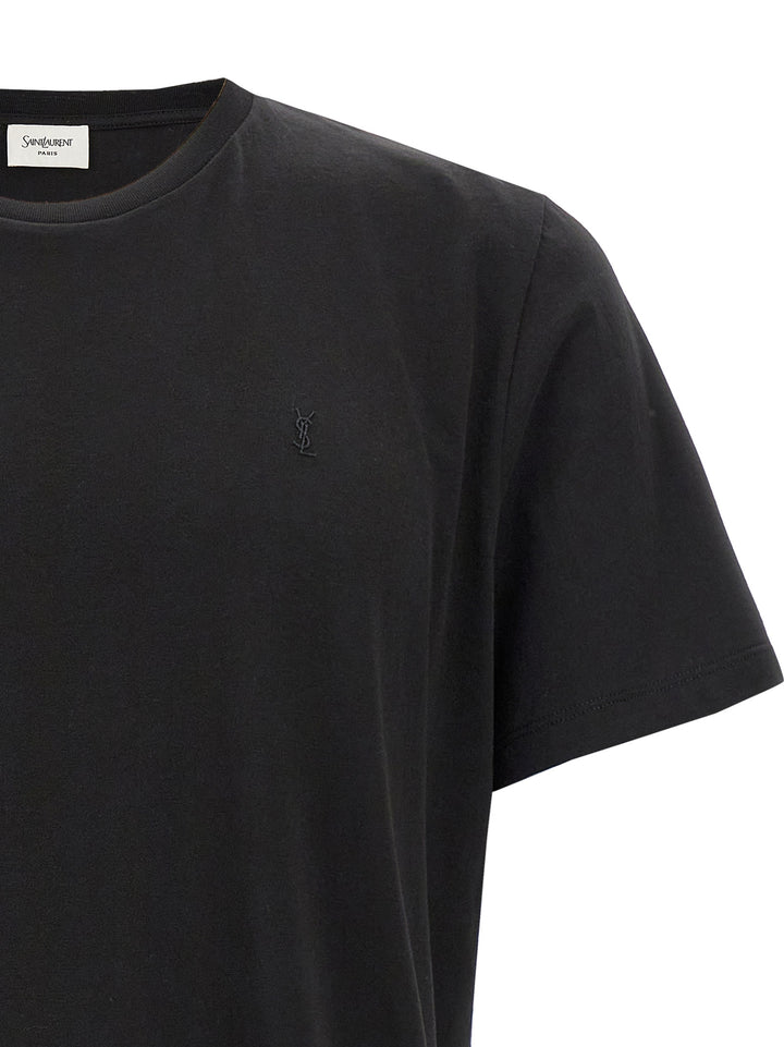 Saint Laurent Black Cotton T-Shirt