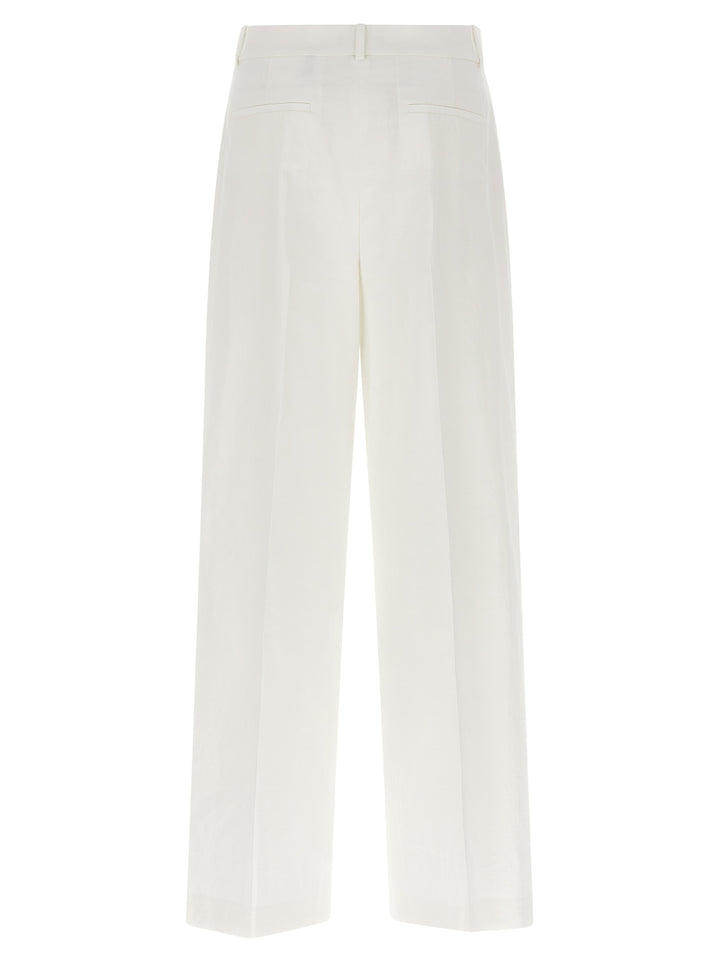 Theory White Linen Casual Pants