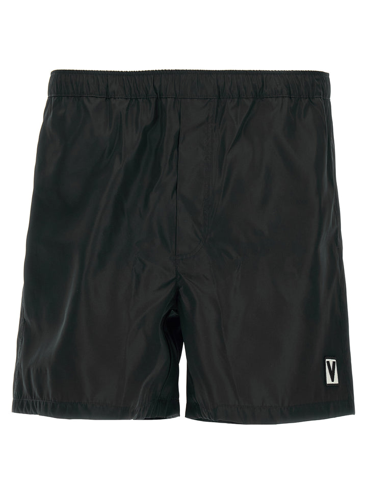 Valentino Garavani Black Polyamide Swim Shorts