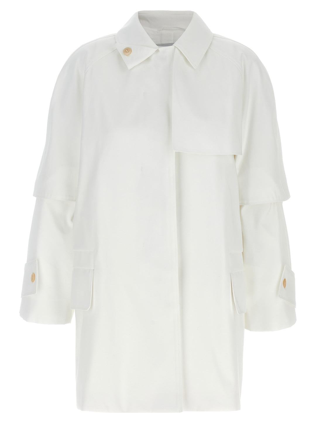 Max Mara White Cotton Coat