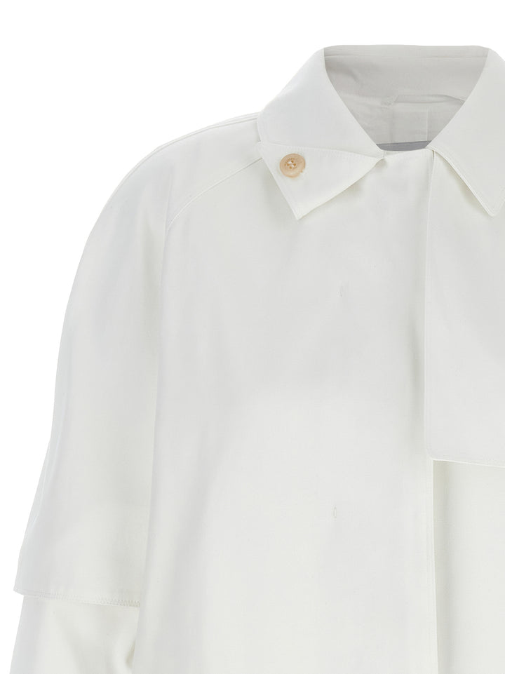 Max Mara White Cotton Coat