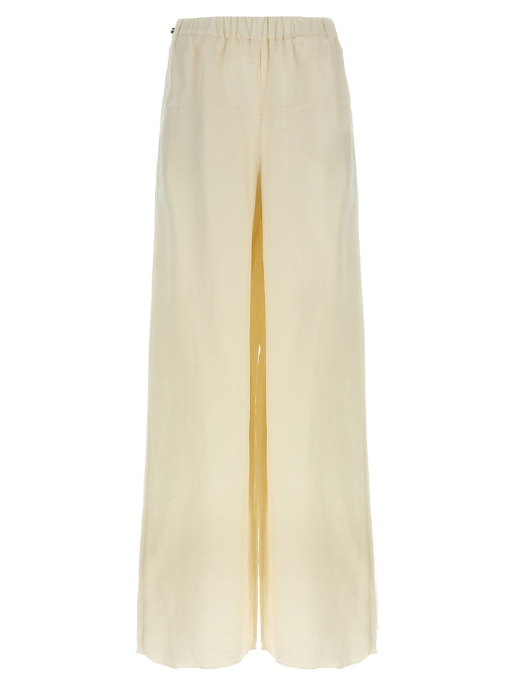 Max Mara White Flax Casual Pants