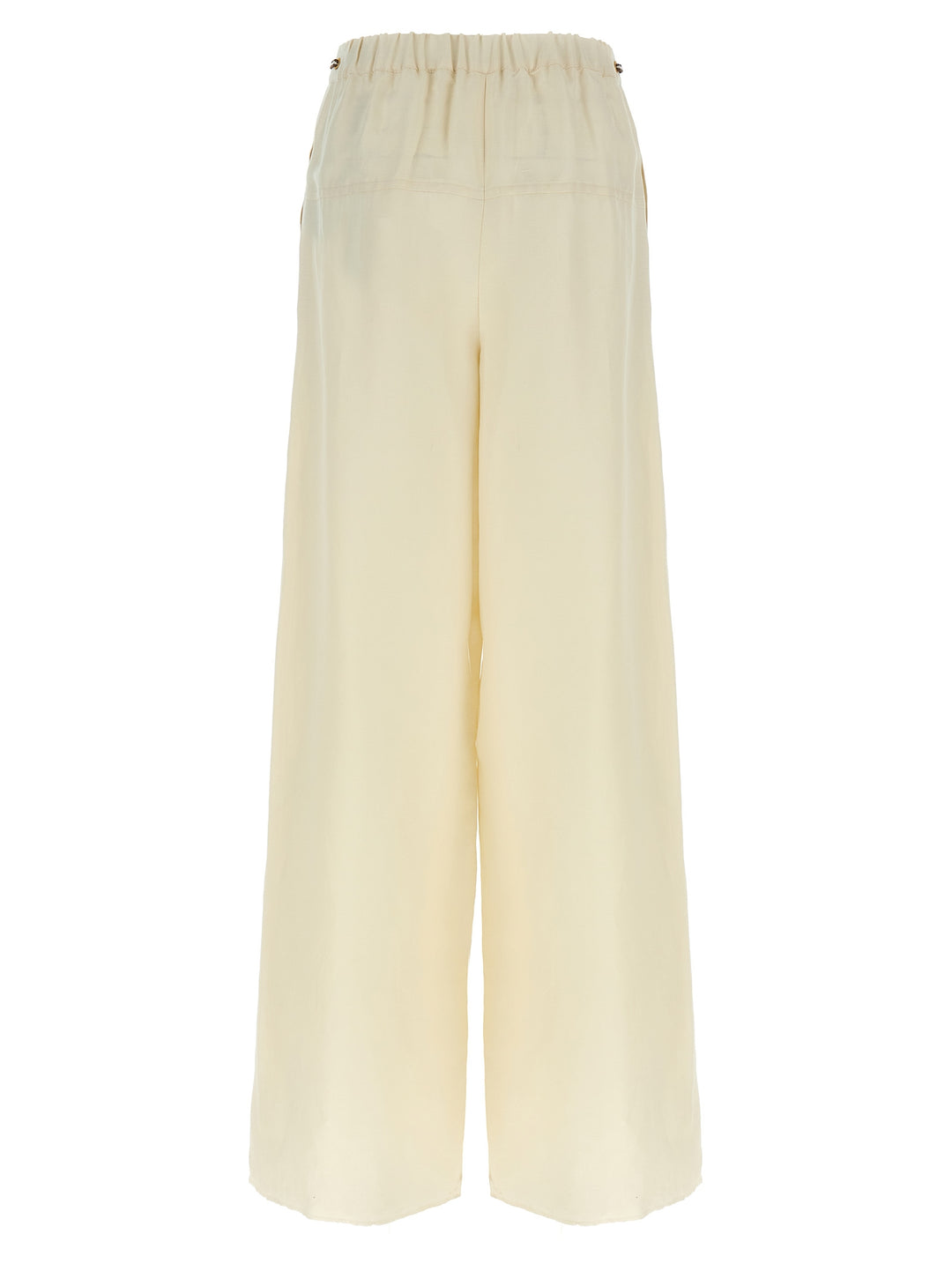 Max Mara White Flax Casual Pants