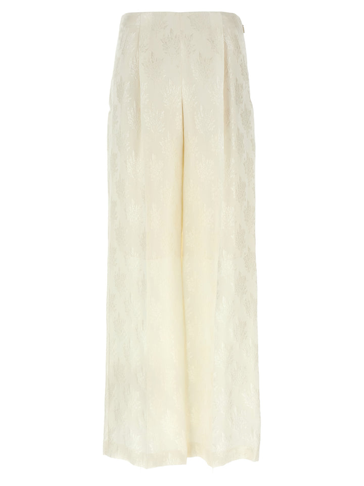 Fendi White Silk Casual Pants