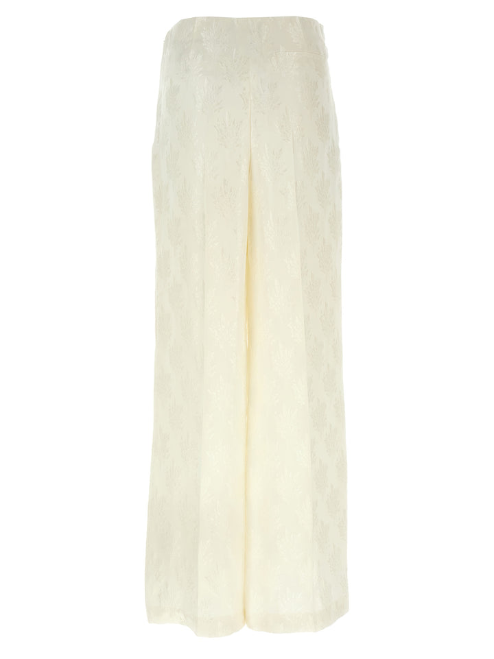 Fendi White Silk Casual Pants