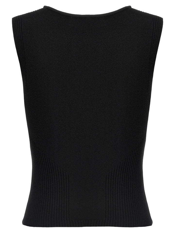 Marine Serre Black Viscose Tank Tops