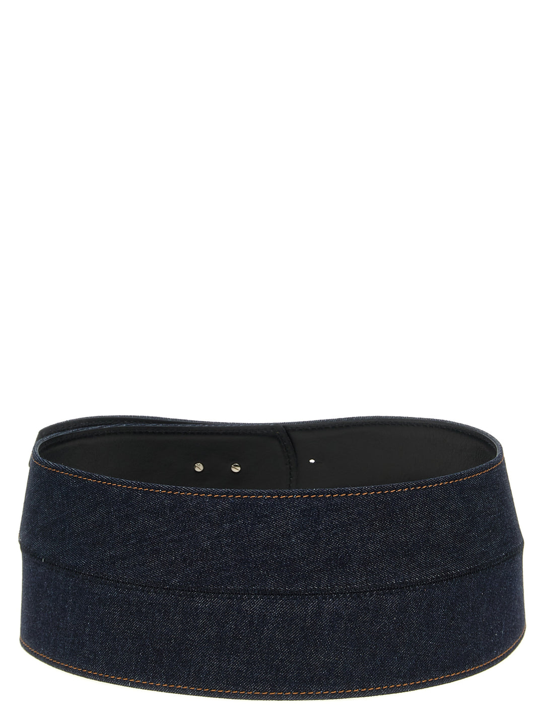Sportmax Blue Cotton High-Waist Belt