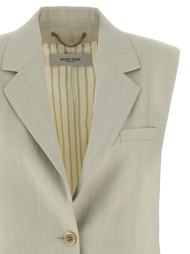 Golden Goose Beige Virgin Wool Sleeveless Jacket