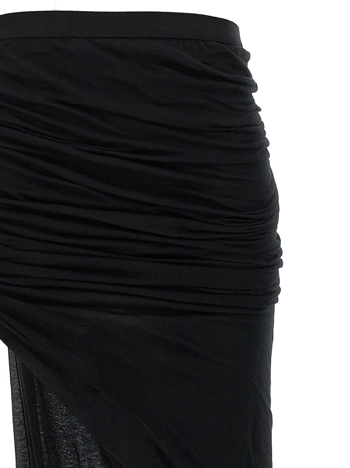 Rick Owens Black Cotton Mini Skirt