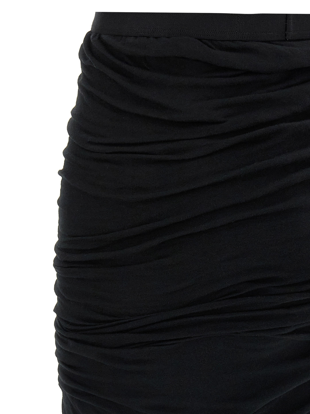Rick Owens Black Cotton Mini Skirt