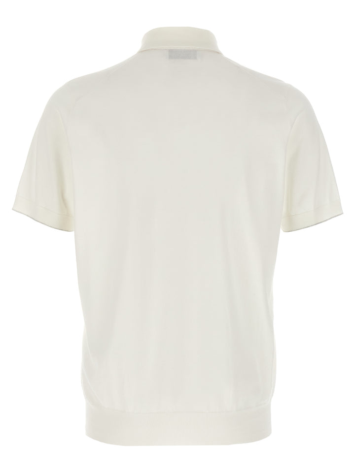 Brunello Cucinelli White Cotton Polo Shirt
