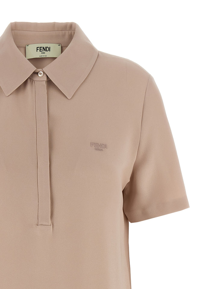 Fendi Multicolor Silk Polo Shirt