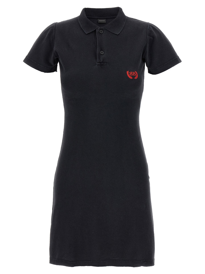 Balenciaga Black Cotton Short Dress