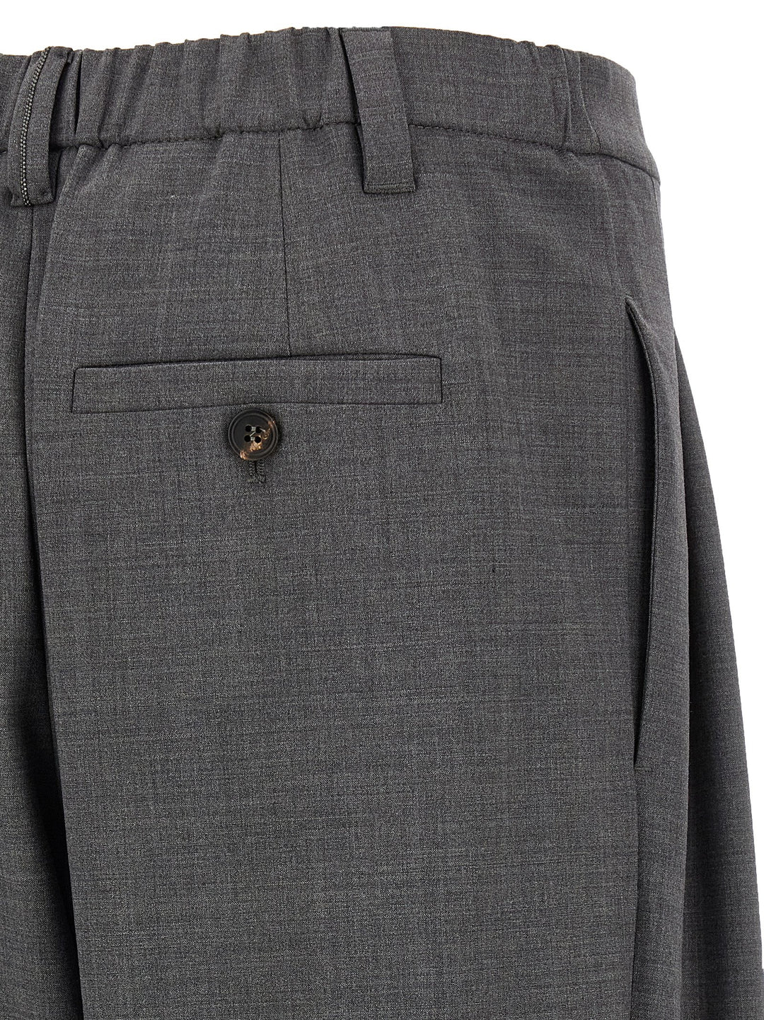 Brunello Cucinelli Gray Virgin Wool Casual Pants