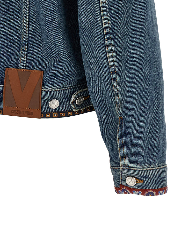 Valentino Garavani Blue Polyamide Denim Jacket
